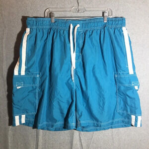 Mens Okanu Surf Swim Trunks Teal Blue Casual Swimming Beachy Coastal